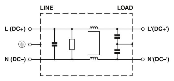 230AC Filtro EMC FIL-WM-1S-1N-6A-50 Hz 60 Hz Voltagem nominal AC Frequência nominal do centro