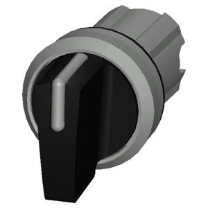 3SU1052-2BM10-0AA0 SIRIUS ACT Selector Switch Metal Brilhante Manôvel Curto 3 Posições Preto