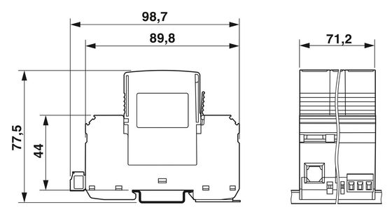 Proteção 2800183 VAL-MS-T1/T2 335/12.5/3 1-FM Classe 1/2 Protector contra raios/surgens