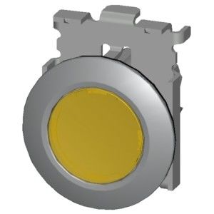 PLC 3SU1061-0JB30-0AA0 Botão plano iluminado de metal e bisel para montagem em recessos