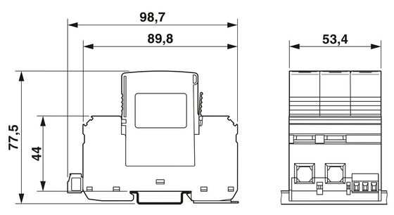 VAL-MS-T1/T2 335/12.5/3 0-FM Classe 1/2 Protetor contra raios/alterações de tensão para 5V-250V AC 4 Pole