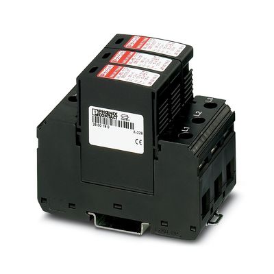 4 Pólo 2800189 VAL-MS-T1/T2 335/12.5/3 0 Classe 1/2 Protector contra raios e sobretensões para 380V