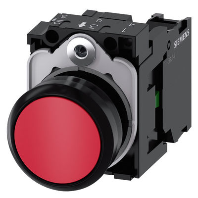 3SU1100-0AB20-1BA0 Botão plano de plástico não iluminado Botão terminal de parafuso vermelho momentâneo