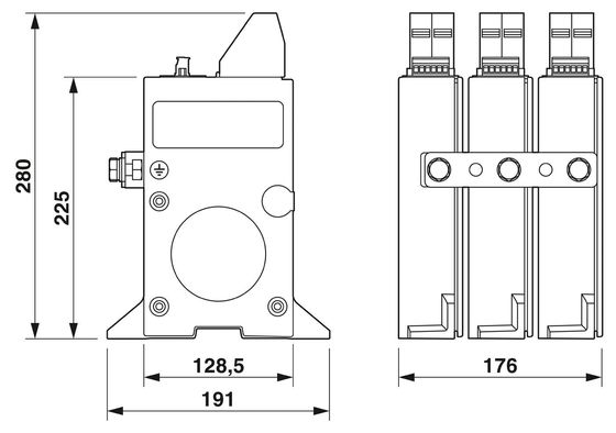 380V Voltagem nominal 4 Pólo 2800531 PWT 100-800AC-FM Classe 1/2 Protector contra raios/surgens