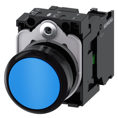 PLC 3SU1100-0AB50-1BA0 Botão de pressão momentâneo azul plano sem luz com terminal de parafuso