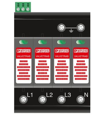 2800644 VAL-MS-T1/T2 335/12.5/4 0-FM Classe 1/2 Protetor contra raios/alterações de tensão com 2 polos