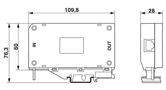 Voltagem nominal de 24 V CC 2800763 Protector contra sobretensão D-LAN-CAT.5-HC com 1 pólo