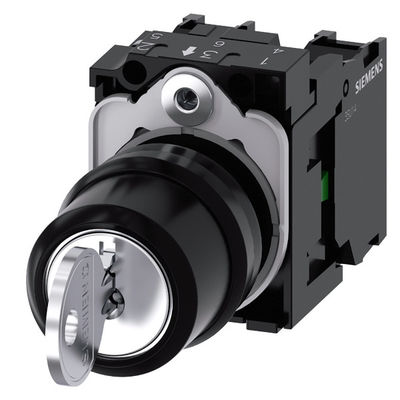 3SU1100-4BL11-1NA0 RONIS plástico SIRIUS ACT Unidade completa com interruptor de chave de 3 posições