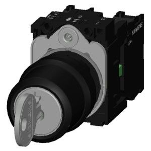 3SU1100-4BL11-1NA0 RONIS plástico SIRIUS ACT Unidade completa com interruptor de chave de 3 posições