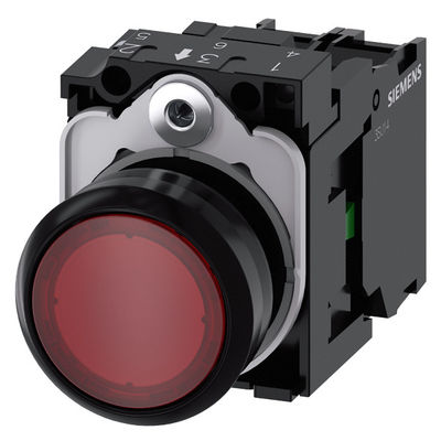 Vermelho SIRIUS ACT Unidade completa Botão de pressão Plástico iluminado Flat Momentário 3SU1102-0AB20-1BA0