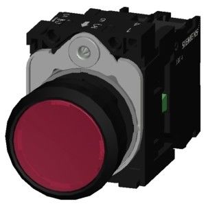 Vermelho SIRIUS ACT Unidade completa Botão de pressão Plástico iluminado Flat Momentário 3SU1102-0AB20-1BA0