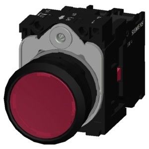 PLC 3SU1102-0AB20-1CA0 SIRIUS ACT Pushbutton Terminal de parafuso momentâneo de plástico iluminado vermelho