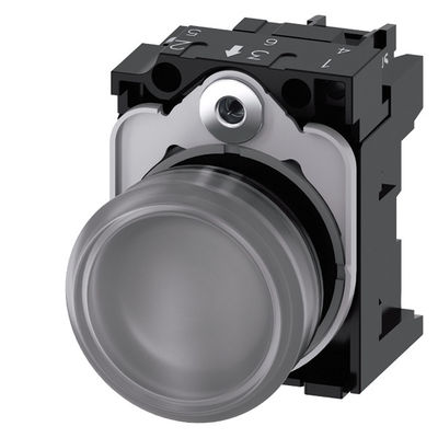 Luz piloto de plástico de 24 V AC/DC acesa para SIRIUS ACT Unidade completa Lente lisa