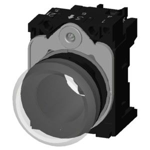 Luz piloto de plástico de 24 V AC/DC acesa para SIRIUS ACT Unidade completa Lente lisa