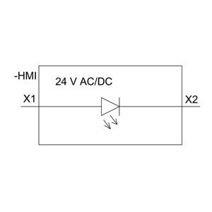 Luz piloto de plástico de 24 V AC/DC acesa para SIRIUS ACT Unidade completa Lente lisa