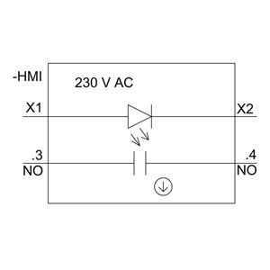 PLC 3SU1106-0AB40-1BA0 SIRIUS ACT Unidade completa Botão de pressão Plástico iluminado plano momentâneo