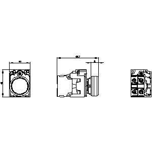 PLC 3SU1106-0AB40-1BA0 SIRIUS ACT Unidade completa Botão de pressão Plástico iluminado plano momentâneo