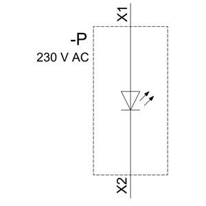 230V AC Luz piloto de plástico vermelho Unidade completa com lente lisa 3SU1106-6AA20-1AA0
