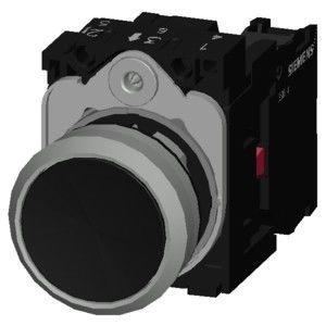 3SU1150-0AB10-1CA0 SIRIUS ACT Unidade Completa Preto Metal Brilhante Botão Flat Momentário