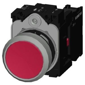 Botão Flat Metal Brilhante PLC 3SU1150-0AB20-1CA0 Push Button momentâneo SIRIUS ACT Completo