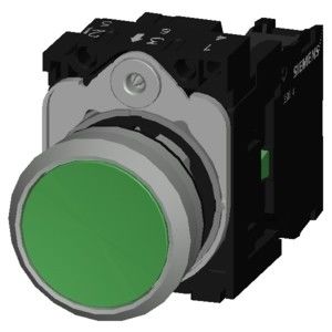 3SU1150-0AB40-1BA0 SIRIUS ACT Pushbutton Verde Metal Brilhante Flat Button para momentâneo
