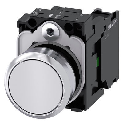 Metal Brilhante 3SU1150-0AB60-1BA0 Botão plano Botão momentâneo SIRIUS ACT Unidade completa