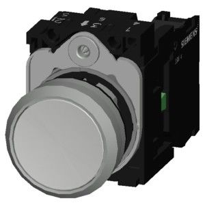 Metal Brilhante 3SU1150-0AB60-1BA0 Botão plano Botão momentâneo SIRIUS ACT Unidade completa