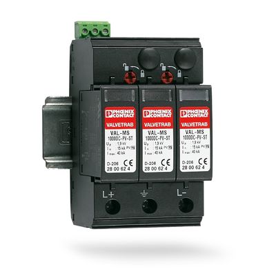2801161 VAL-MS-T1/T2 1000DC-PV/2 V-FM Classe 1/2 Protetor contra raios/surtos para 3 polos