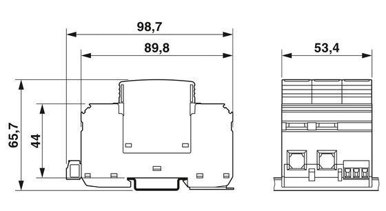 2801161 VAL-MS-T1/T2 1000DC-PV/2 V-FM Classe 1/2 Protetor contra raios/surtos para 3 polos