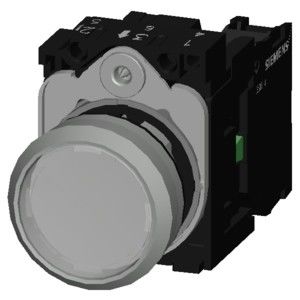 3SU1150-0AB70-1BA0 SIRIUS ACT Unidade completa Metal Brilhante Desligado Flat Momentário Botão
