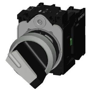 2 Posições SIRIUS ACT Selector de unidade completa Comutação de manobra curta Metal brilhante Desiluminado