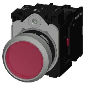 3SU1152-0AB20-1CA0 Botão plano de metal brilhante iluminado para SIRIUS ACT Botão de pressão em vermelho