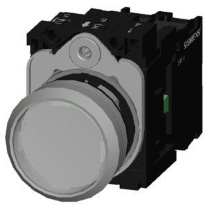 PLC 3SU1152-0AB70-1BA0 Momentâneo Metal Brilhante Iluminado Flat Button SIRIUS ACT Pushbutton