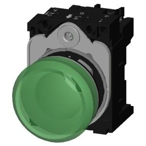 Lâmpada piloto de lentes lisas iluminadas para 24V AC/DC Metal brilhante SIRIUS ACT Unidade completa