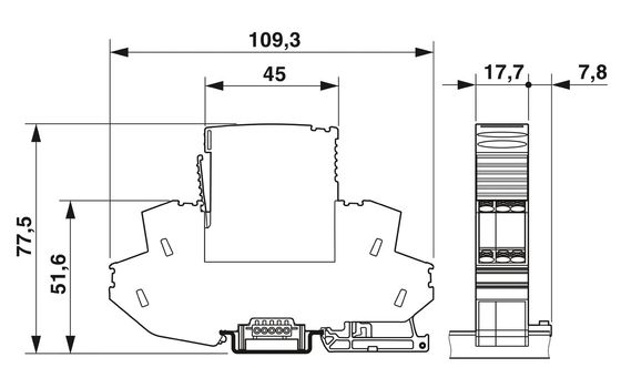 Protector contra sobretensões PT-IQ-4X1-24DC-PT para sistemas PT