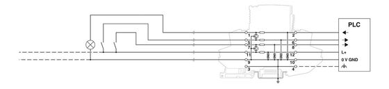 Protector contra sobretensões PT-IQ-4X1-24DC-PT para sistemas PT