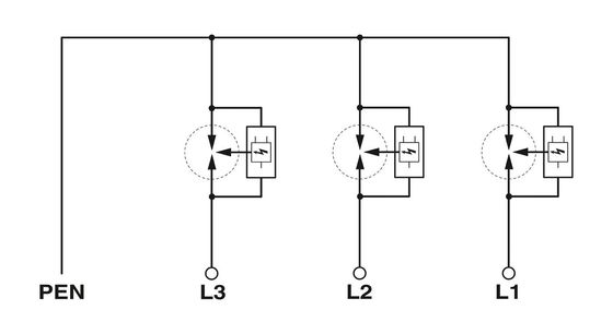 2801300 FLT 25-3C-350 Protector combinado de sobretensão de tipo 1 2 para protecção de rede de 380 V