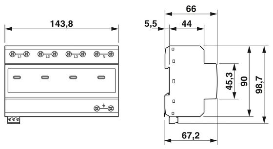 VAL-ME 2801559 385/100-3S-FM Protector contra sobretensões de tipo 2 com 2 polos 5-250V AC 125V AC UL