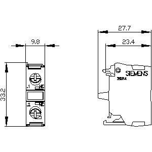 Modulo de contacto SIRIUS ACT para montagem frontal 3SU1400-1AA10-1CA0
