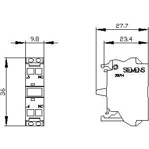 PLC 3SU1400-1AA10-3BA0 Módulo de contacto SIRIUS ACT para aplicações de montagem frontal e 1NO