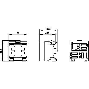 PLC 3SU1400-1MA10-1BA1SIRIUS ACT PROFINET com módulo terminal 2DI preto