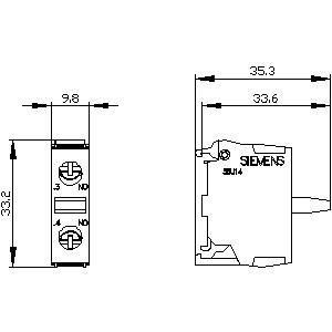 1NO PLC do terminal de parafuso 3SU1400-2AA10-1BA0 Módulo de contacto SIRIUS ACT para montagem na base