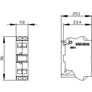 PLC 3SU1400-2DA43-3AA0 Módulo de fiação de suporte SIRIUS ACT Ideal para fiação verde/amarelo