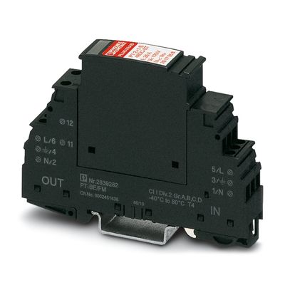 2817958 PT 2 1-S-48DC/FM Dispositivos de protecção contra sobretensões de tipo 3 com dois polos de potência nominal de 48 V de corrente contínua
