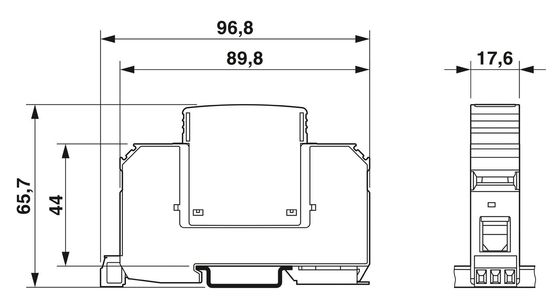 5V AC a 250V AC 2817974 F-MS 12/FM Protector contra sobretensões de tipo 2 com e desempenho 2 polos