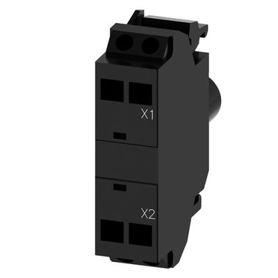 Modo de montagem dianteiro do módulo LED SIRIUS ACT com terminal com molas 3SU1401-1BB60-3AA0