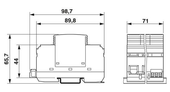 230 V AC 2838199 VAL-MS 230/3 1 FM Protector contra sobretensões de tipo 2 com 4 polos