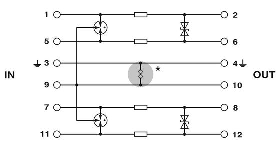 2838283 PT 2X2-24AC-ST Plug de proteção contra sobretensões com 2 polos e tensão nominal 24V AC