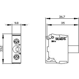 PLC 3SU1401-2BB50-1AA0 Módulo LED SIRIUS ACT para montagem de base e terminal de parafuso Easy