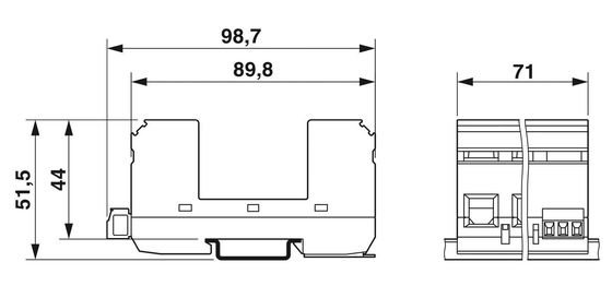2838898 VAL-MS/3 1-BE/FM Tipo 2 Base de proteção contra sobretensões com 1 pólo e tensão nominal